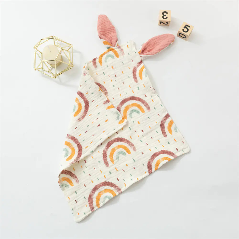 Baby Rabbit Ears Cotton Sleep Towel and Hug Blanket