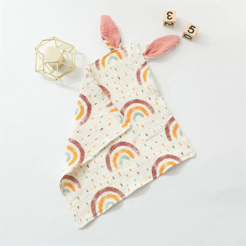 Baby Rabbit Ears Cotton Sleep Towel and Hug Blanket