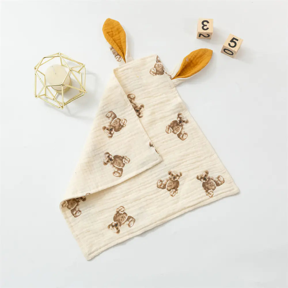 Baby Rabbit Ears Cotton Sleep Towel and Hug Blanket