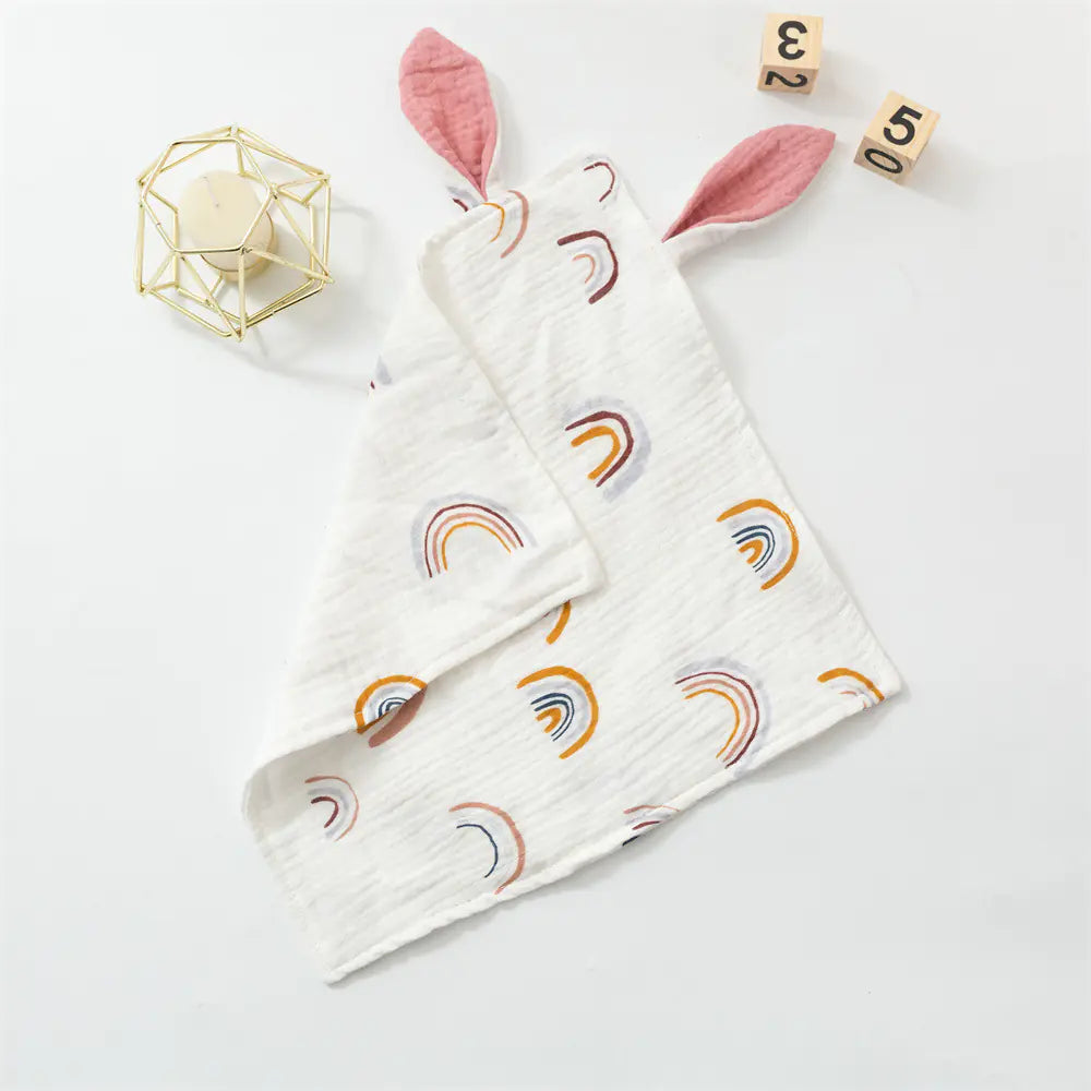 Baby Rabbit Ears Cotton Sleep Towel and Hug Blanket